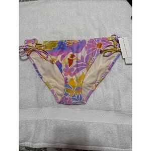 Raisins Tropical Print Swimsuit, Bottom Side Tie Swim Bottom Size Large New